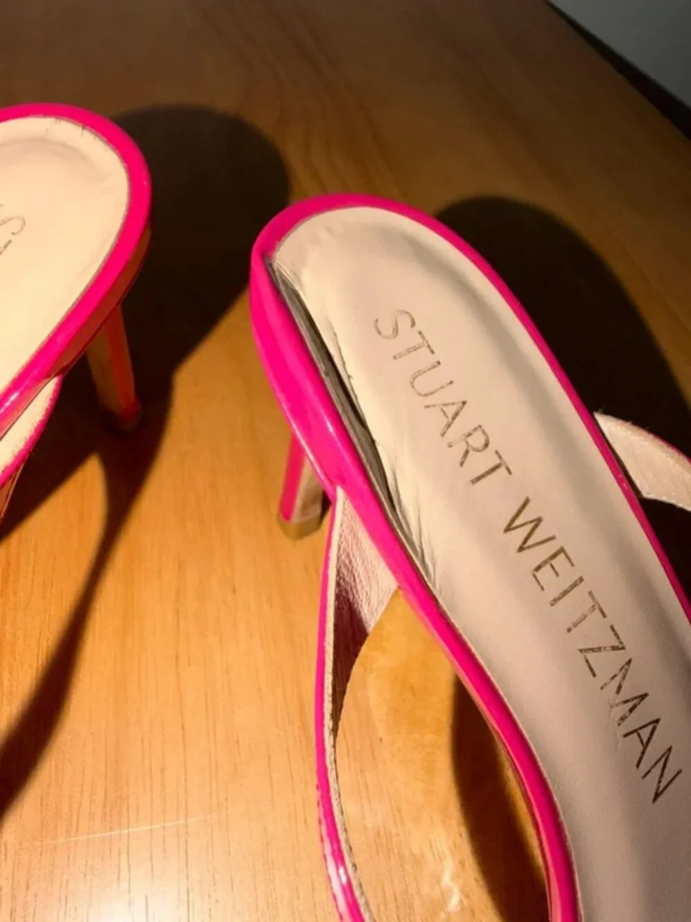 Flawed Square Toe Stuart Weitzman Heels Pink